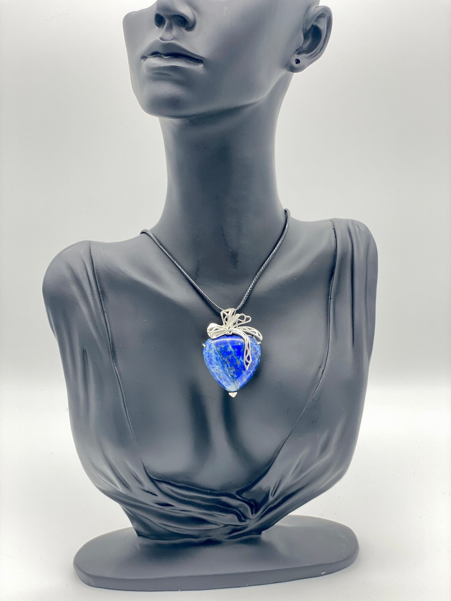 Heart with Bow Crystal Pendant