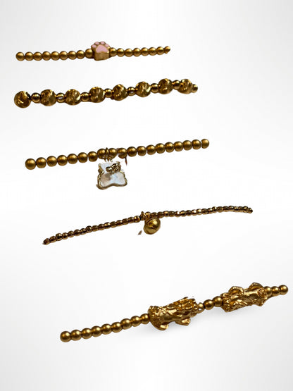 Stainless Steel Charm Bracelets in Gold