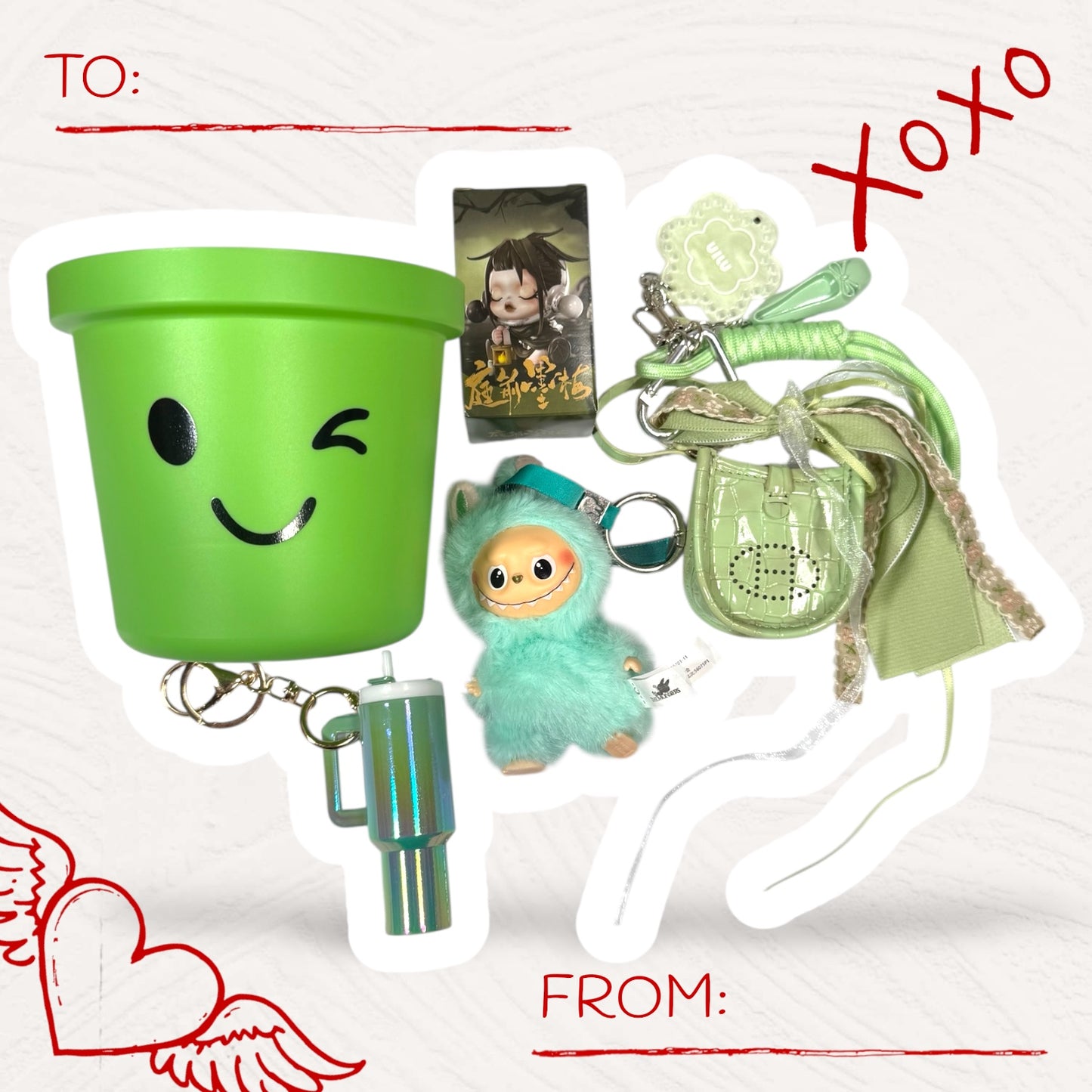 Color-Themed Kawaii Gift Set in Smiley Cup – Curated Charm Bundle (6 Colors Available)