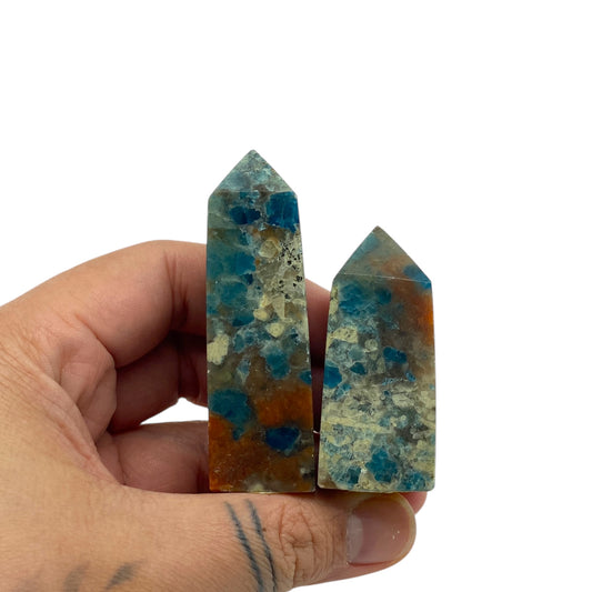 Blue Apatite with Sunstone