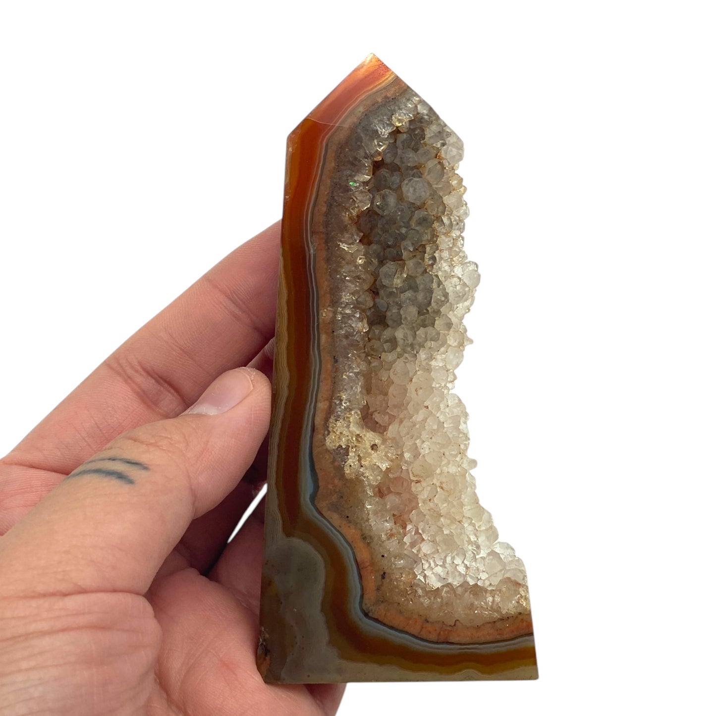 Druzy Carnelian Agate Tower