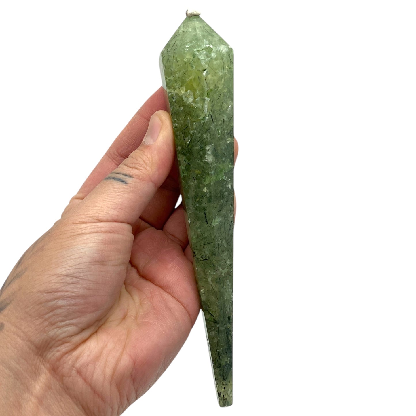 Prehnite with Epidote Wand