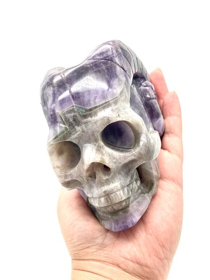 Chevron Amethyst Skull with horns