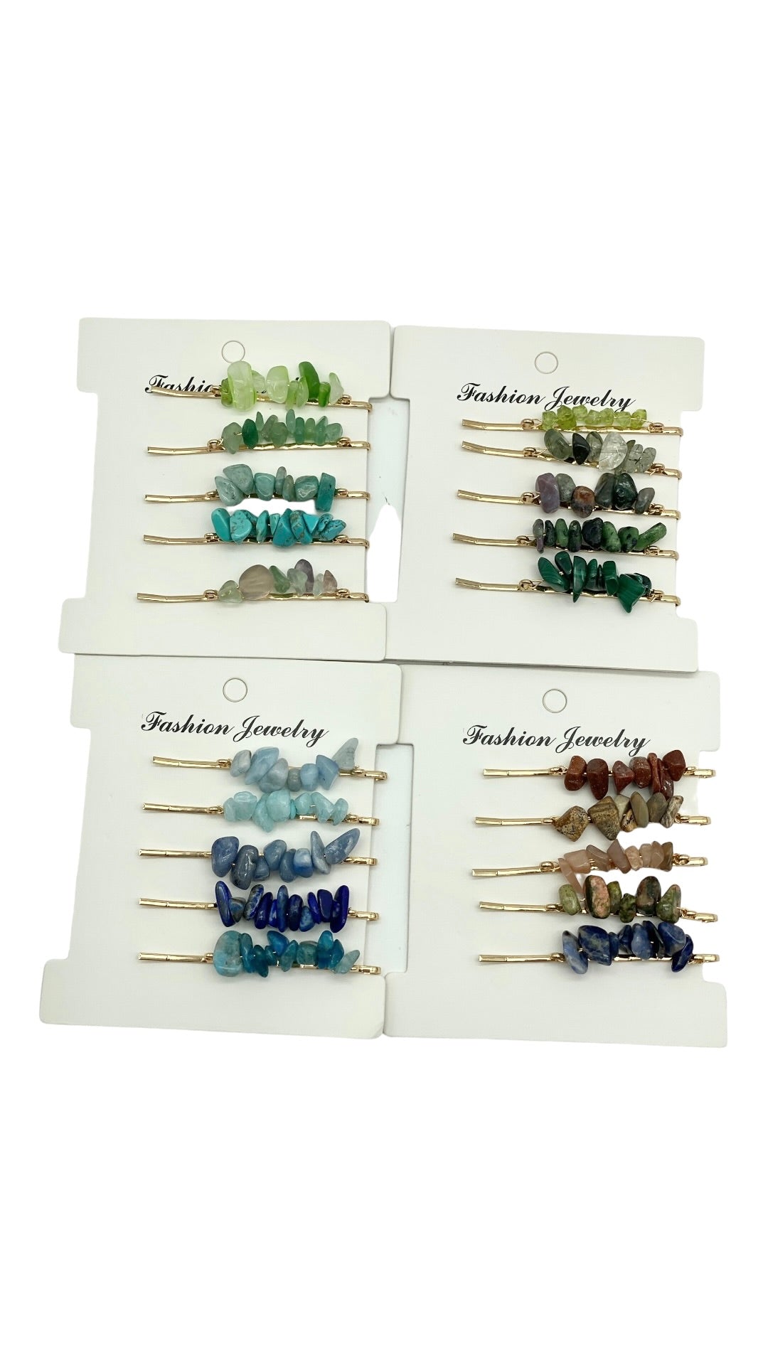 Natural Crystal Hair Clip Set