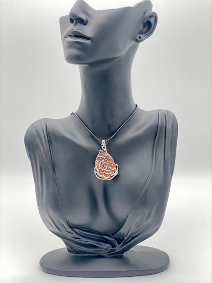 Crystal Teardrop with Flower Accent Reversible Pendants