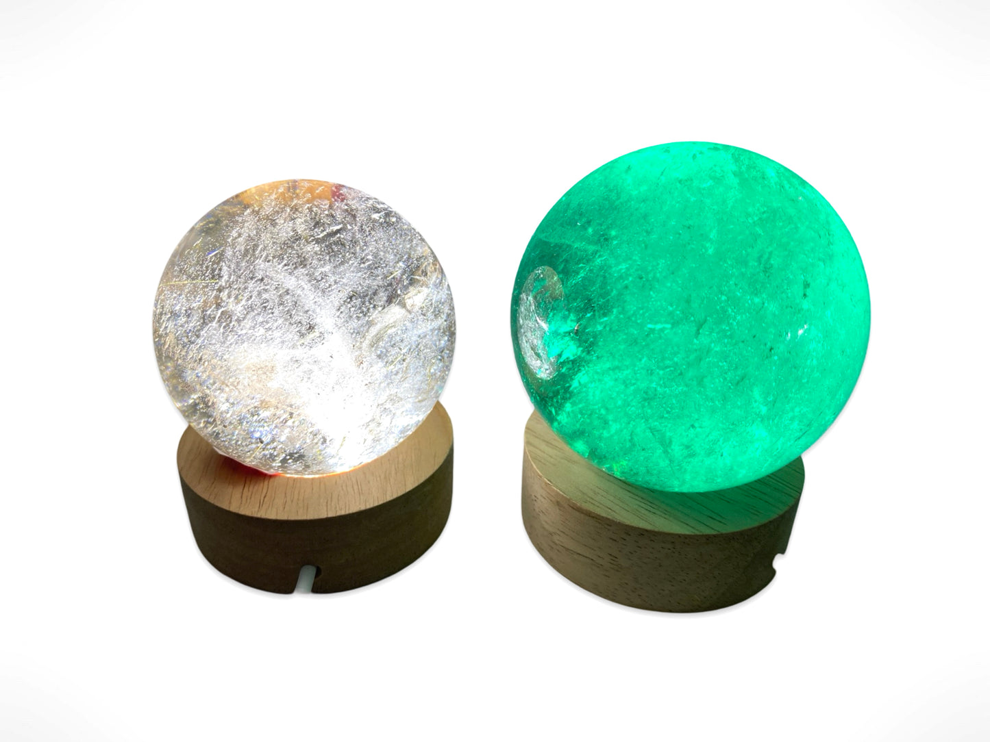 Wooden Sphere Holder with Light