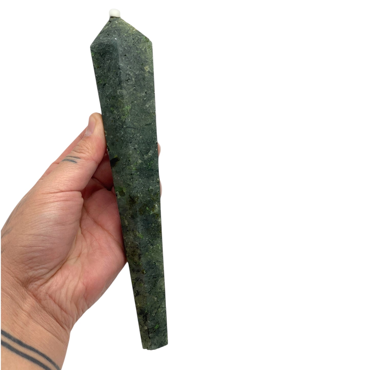 Prehnite with Epidote Wand