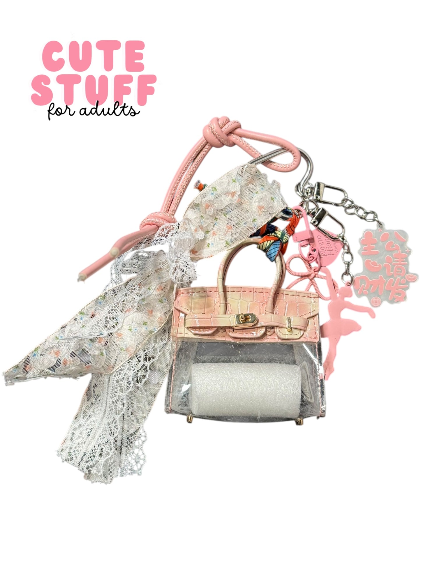 Transparent Purse (Earphone Case) Bag Charms