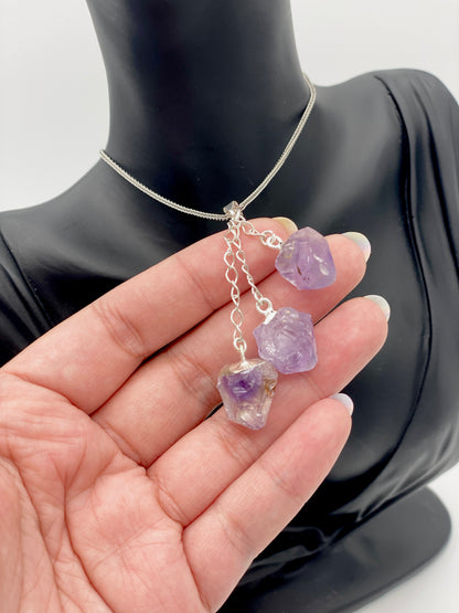 Amethyst Root Trio Necklace