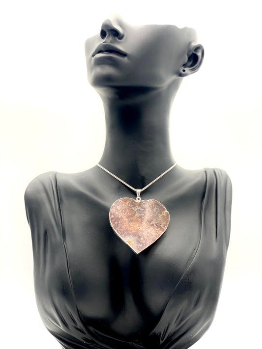 Pink Amethyst Heart Necklace