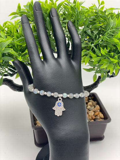 Hamsa 🪬 Crystal Charm Bracelets