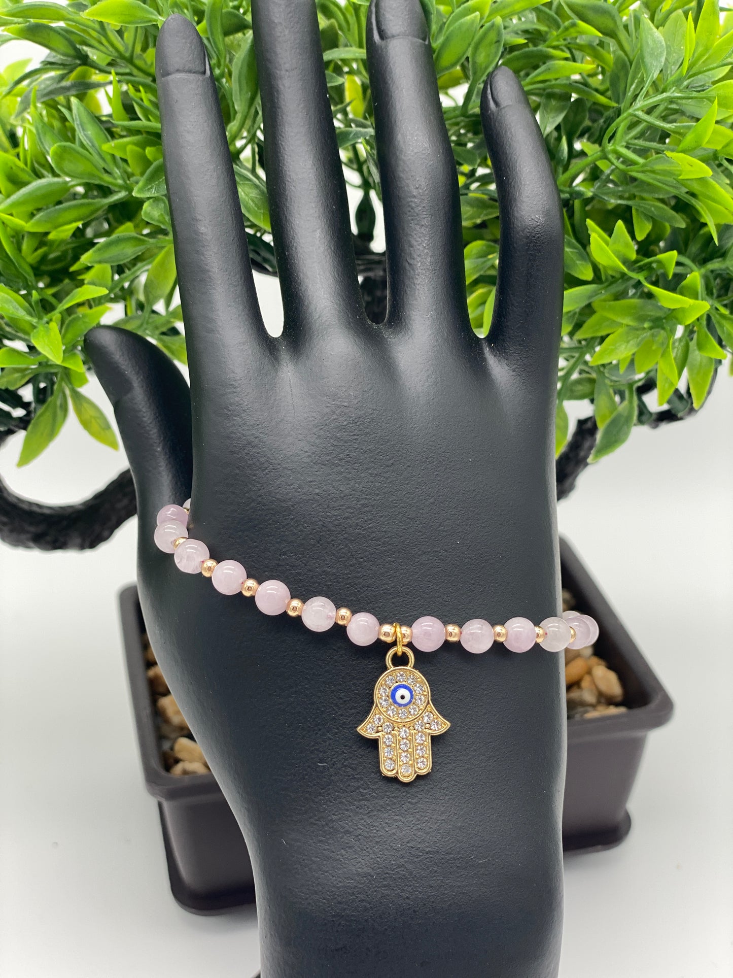 Hamsa 🪬 Crystal Charm Bracelets