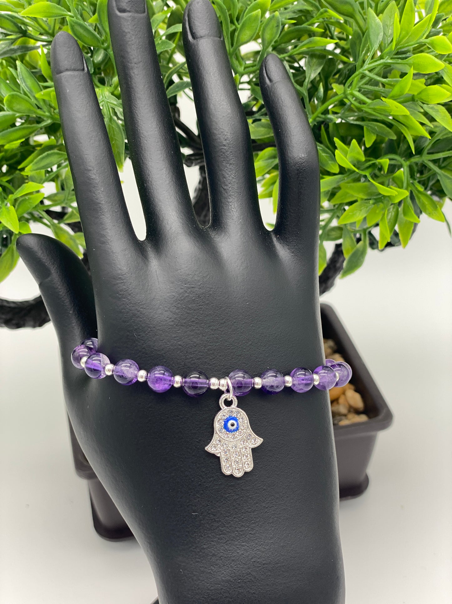 Hamsa 🪬 Crystal Charm Bracelets