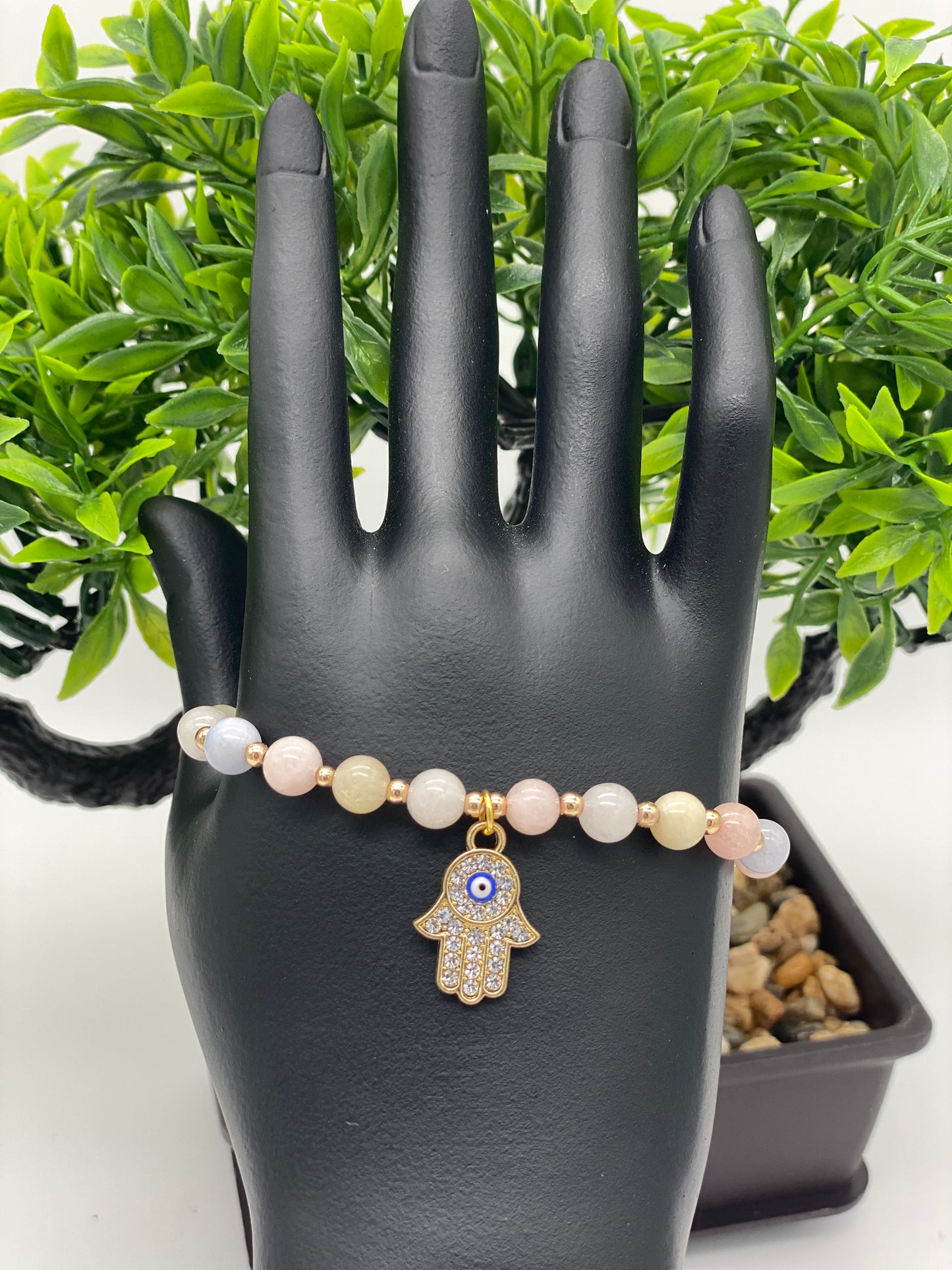 Hamsa 🪬 Crystal Charm Bracelets