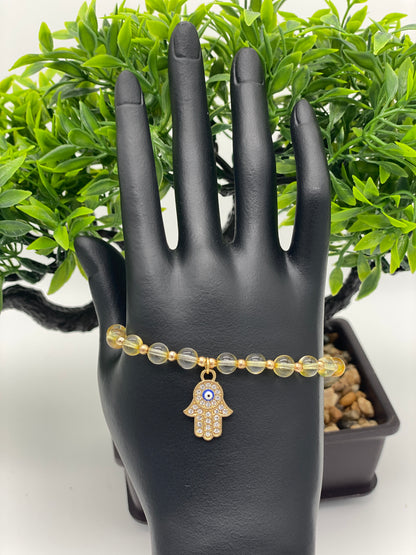 Hamsa 🪬 Crystal Charm Bracelets