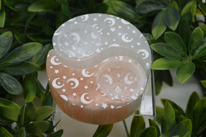 Selenite Yin-Yang Candle Holder