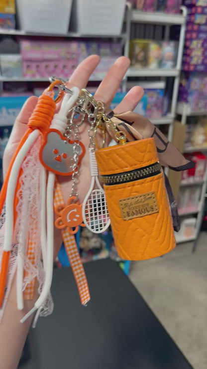 Curated Bag Charm & Keychain with Trinkets + Lipstick Case (Multiple Colors)