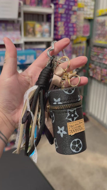 Curated Bag Charm & Keychain with Trinkets + Lipstick Case (Multiple Colors)