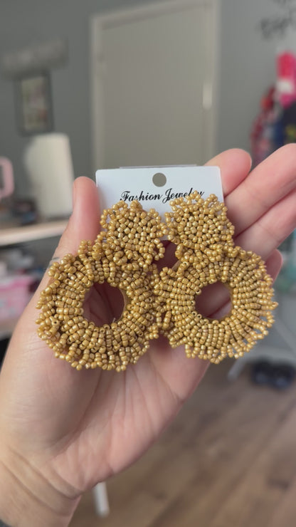Hand-Beaded Dangling Earrings – 5 Vibrant Colorways