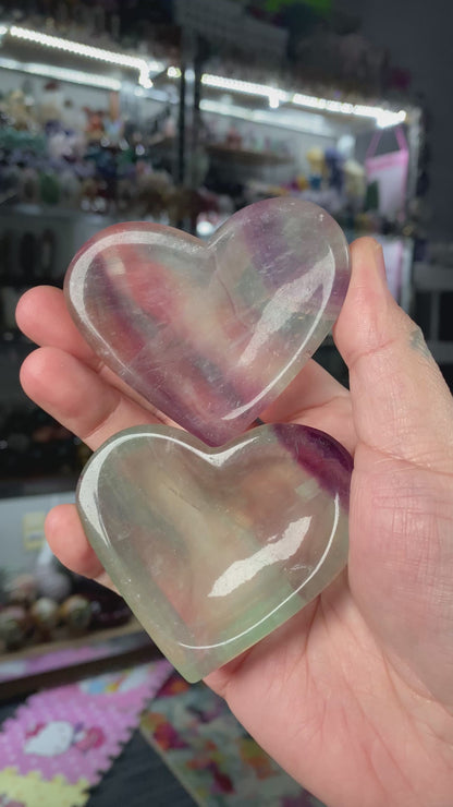 Purple & Green Fluorite Heart Bowl