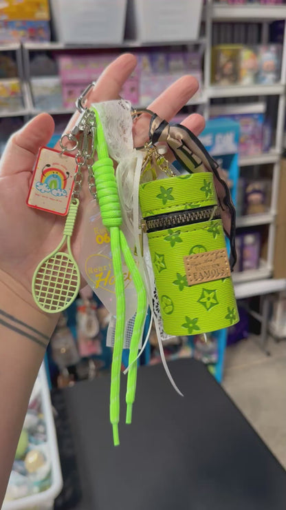 Curated Bag Charm & Keychain with Trinkets + Lipstick Case (Multiple Colors)