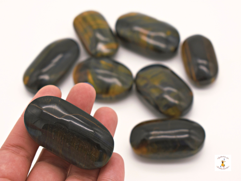 Blue Tigers Eye Palm Stone