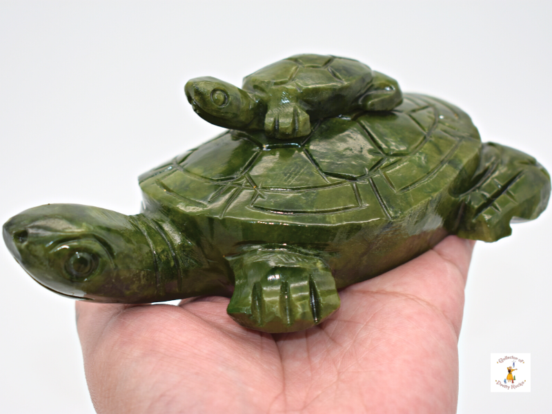 Green Jade Mother And Child Turtle