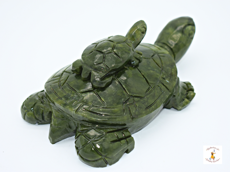 Green Jade Mother And Child Turtle