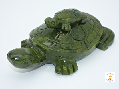 Green Jade Mother And Child Turtle