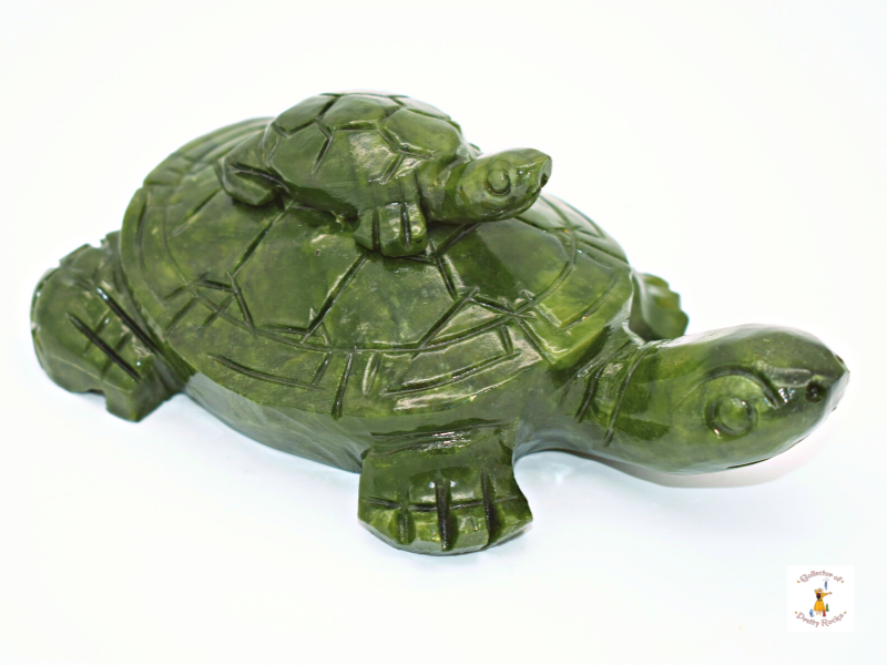 Green Jade Mother And Child Turtle