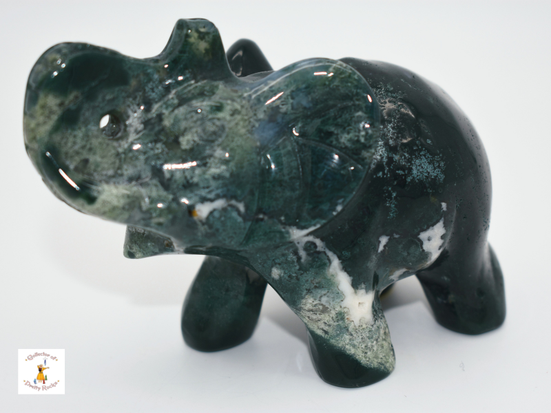 Moss Agate Elephant