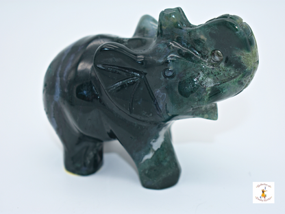 Moss Agate Elephant