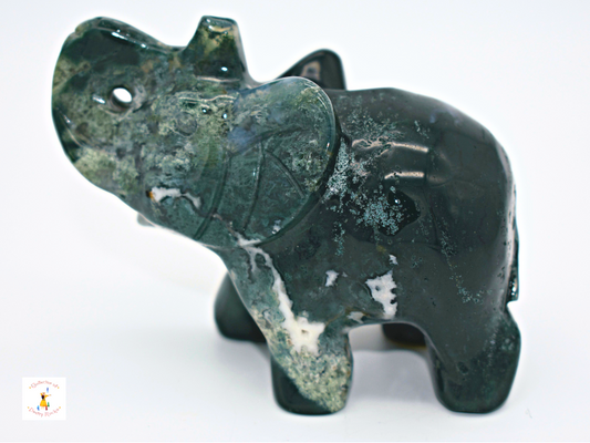 Moss Agate Elephant