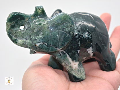 Moss Agate Elephant