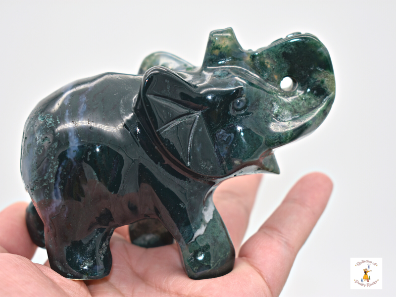 Moss Agate Elephant