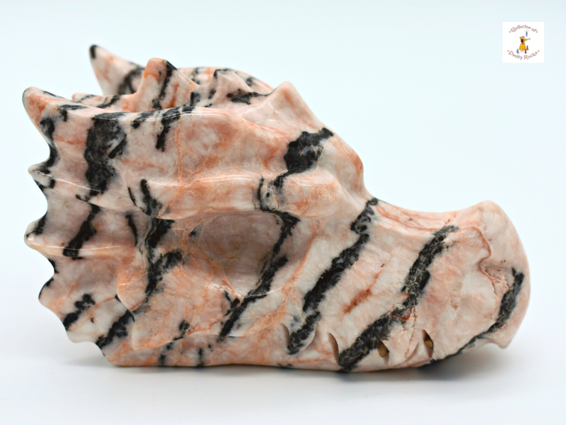 Pink Zebra Jasper Dragon Head